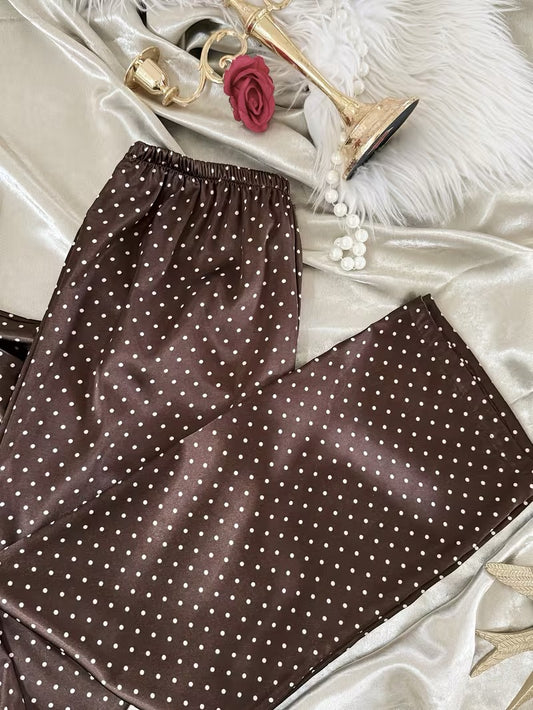 Brown Polka Dot Pajama - Pants