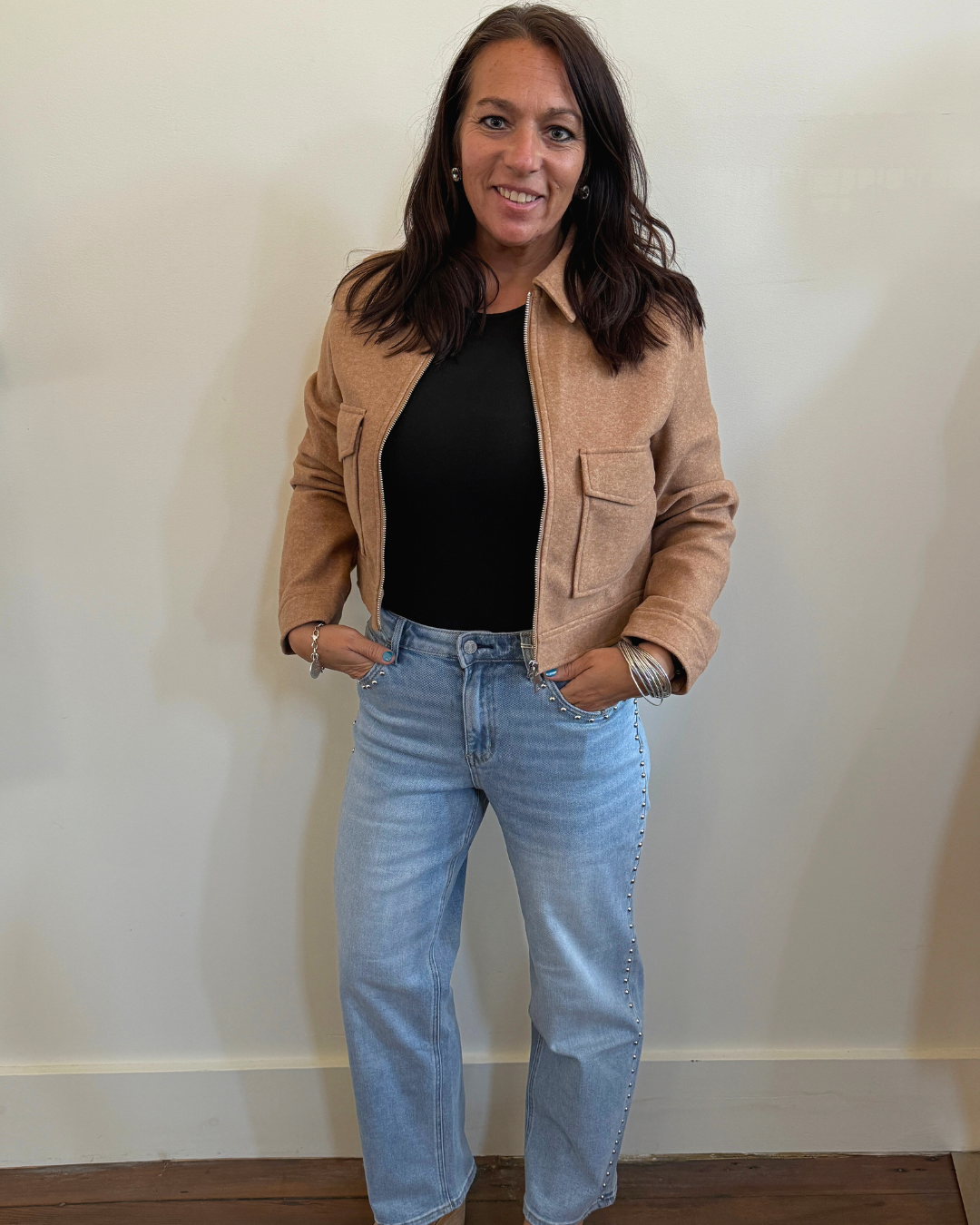 Zip-up Flat Pocket Jacket