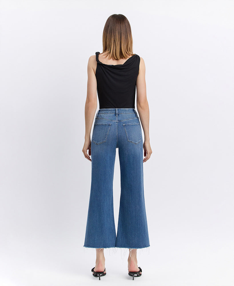 Super High Rise Raw Hem Wide Jeans - Lovervet