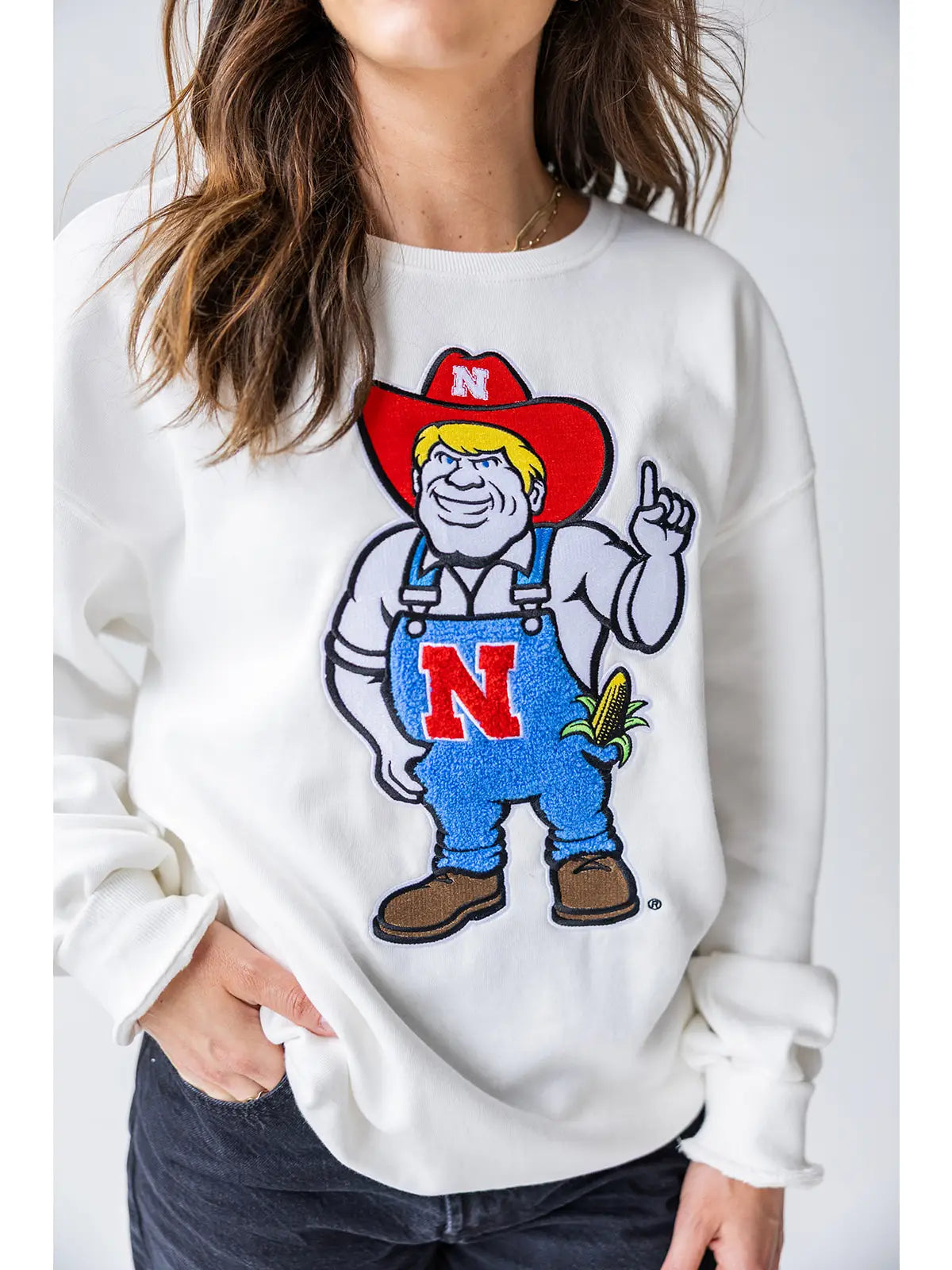 Nebraska Mascot Chenille Comfort Crew