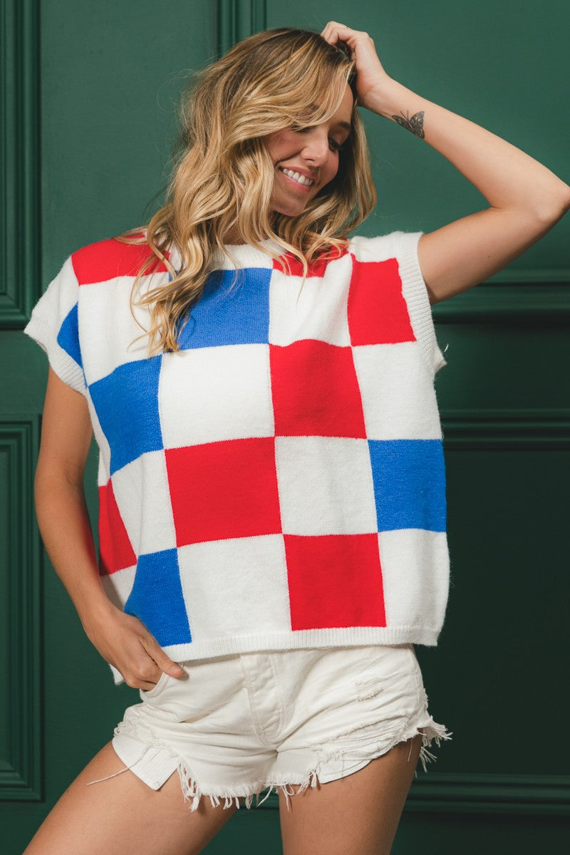 Checker Sweater Vest