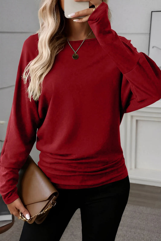 Red Long Sleeve Top