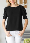 Black Puff Sleeve Top