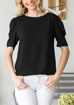 Black Puff Sleeve Top