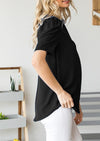 Black Puff Sleeve Top