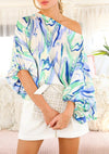 Marble Printed Satin Blouse