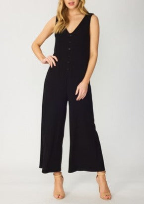 Rib Knit Cropped Jumpsuit