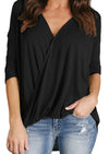 Black Wrap Hi-lo Hem Top