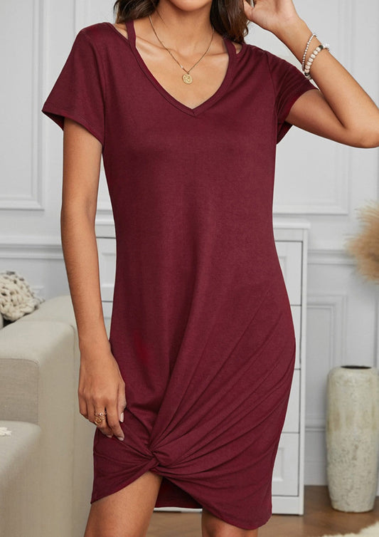 T-Shirt Dress - Wine