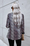 Open Front Long Sleeve Leopard Blazer Suit