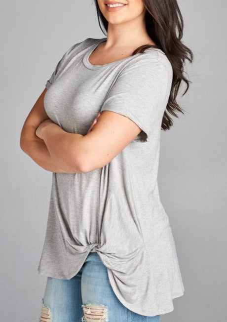 Grey Curvy Tunic Top