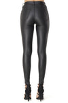 Black Leather Ankle Skinny Pants