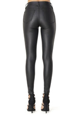 Black Leather Ankle Skinny Pants