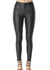 Black Leather Ankle Skinny Pants