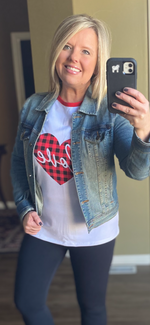 Buffalo Plaid Love Heart Top