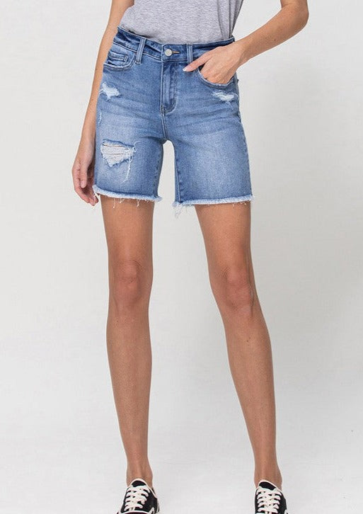 Vervet High Rise Midi Shorts
